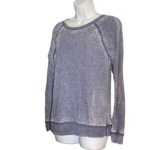 Junkfood Women's Long Sleeve Light Acid Wash Gray Sweatshirt Size S